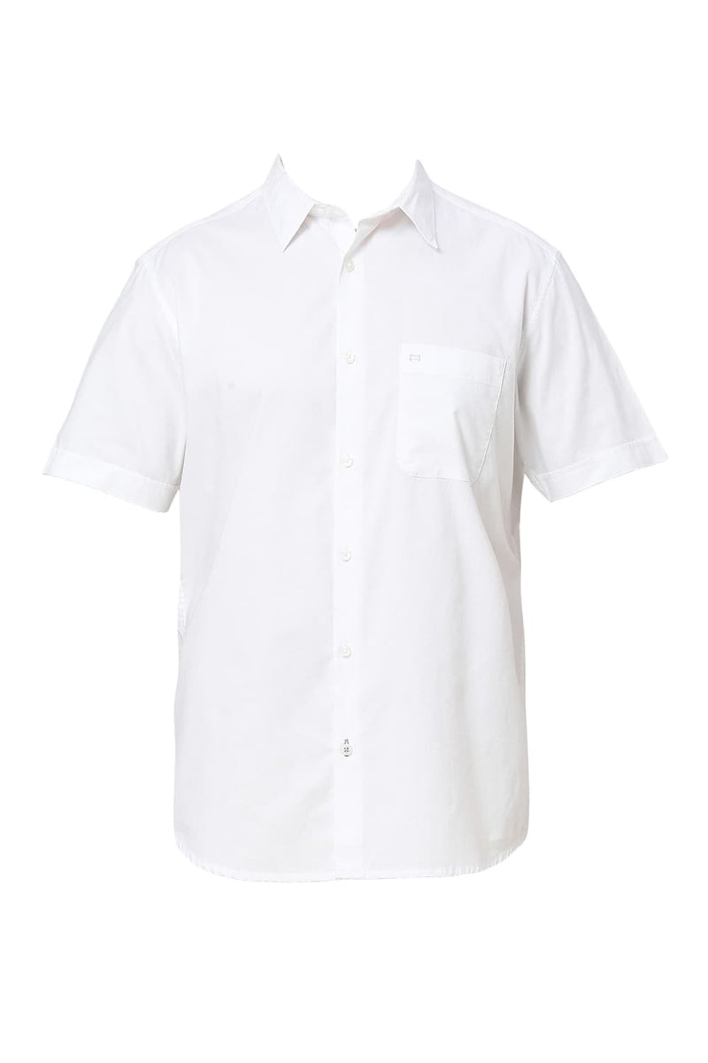 SLIM FIT COTTON OXFORD HALFSLEEVES SHIRT