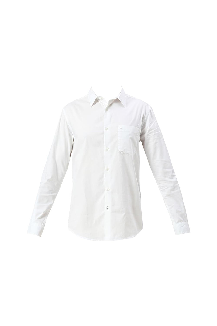 BASICS SLIM FIT BRIGHT WHITE COTTON OXFORD SHIRT