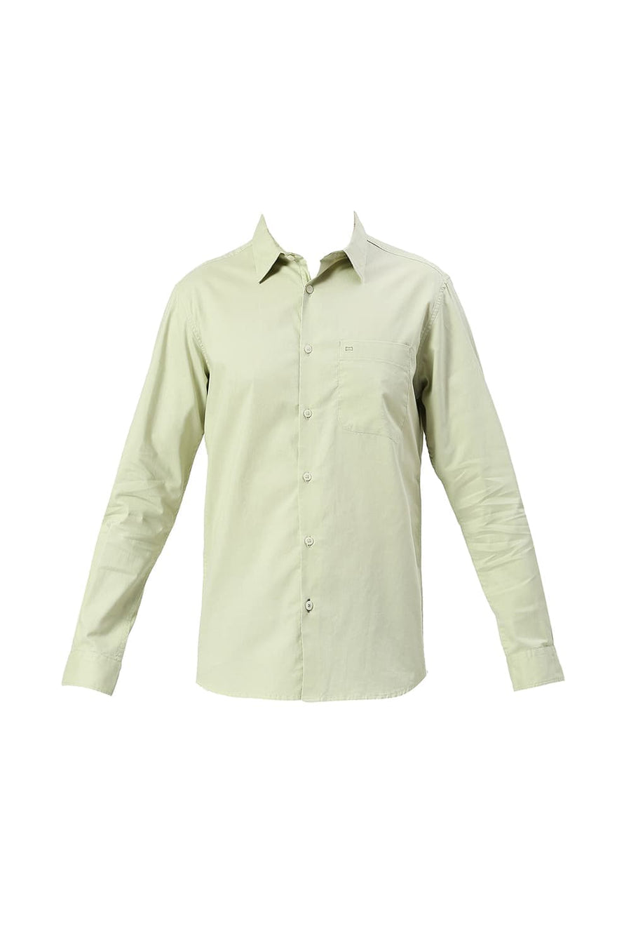 BASICS SLIM FIT GREEN TINT COTTON OXFORD SHIRT