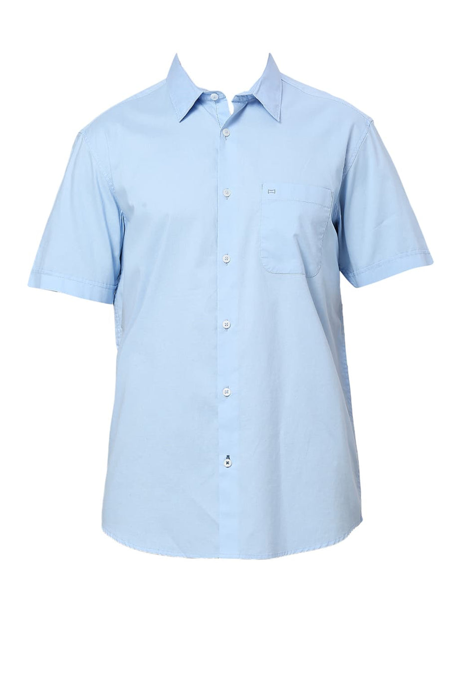 BASICS SLIM FIT SUMMER BLUE COTTON OXFORD HALFSLEEVES SHIRT