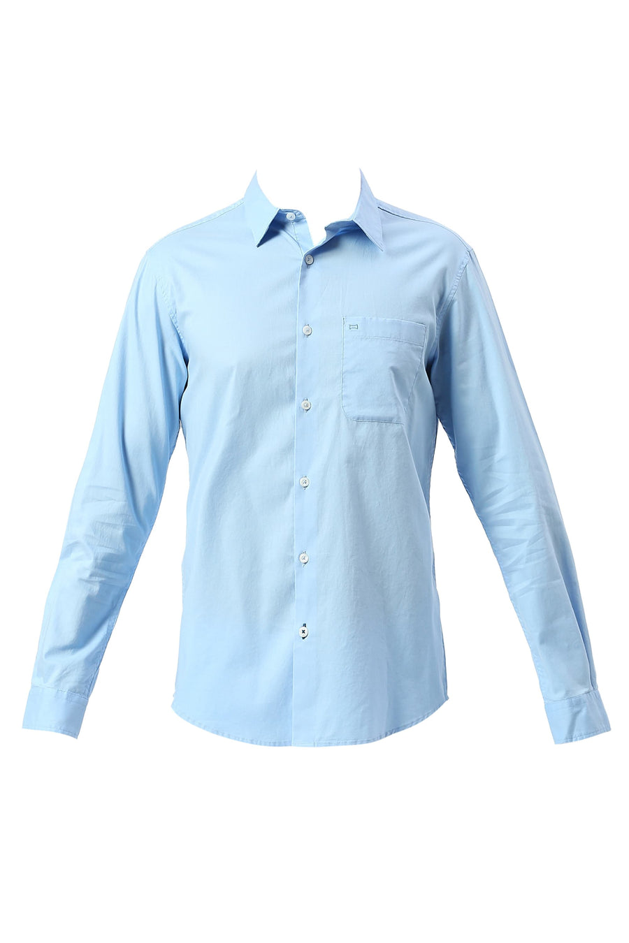 BASICS SLIM FIT SUMMER BLUE COTTON OXFORD SHIRT