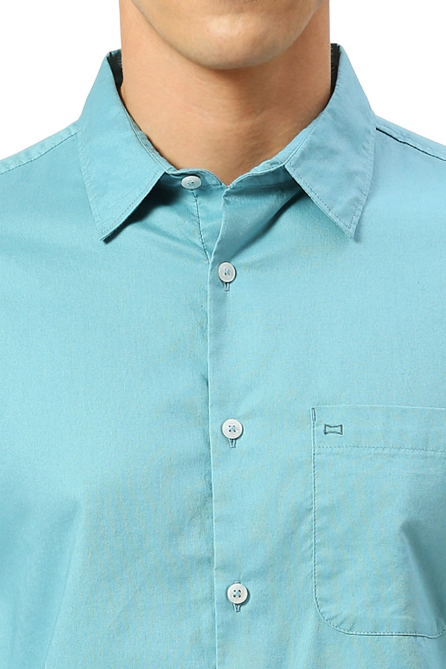 BASICS SLIM FIT REEF TEAL COTTON OXFORD SHIRT