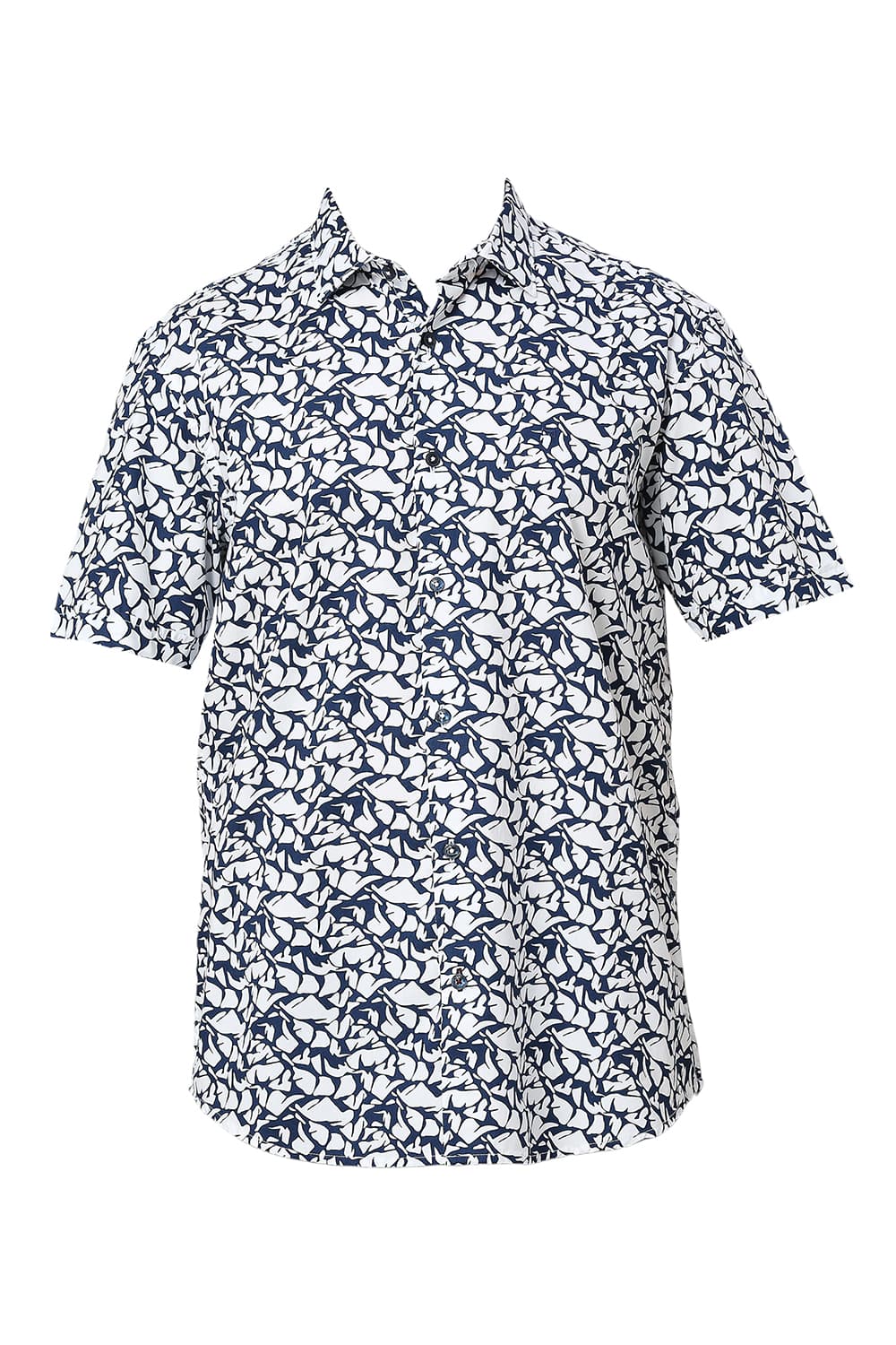 SLIM FIT COTTON PRINTED HALFSLEEVES SHIRT