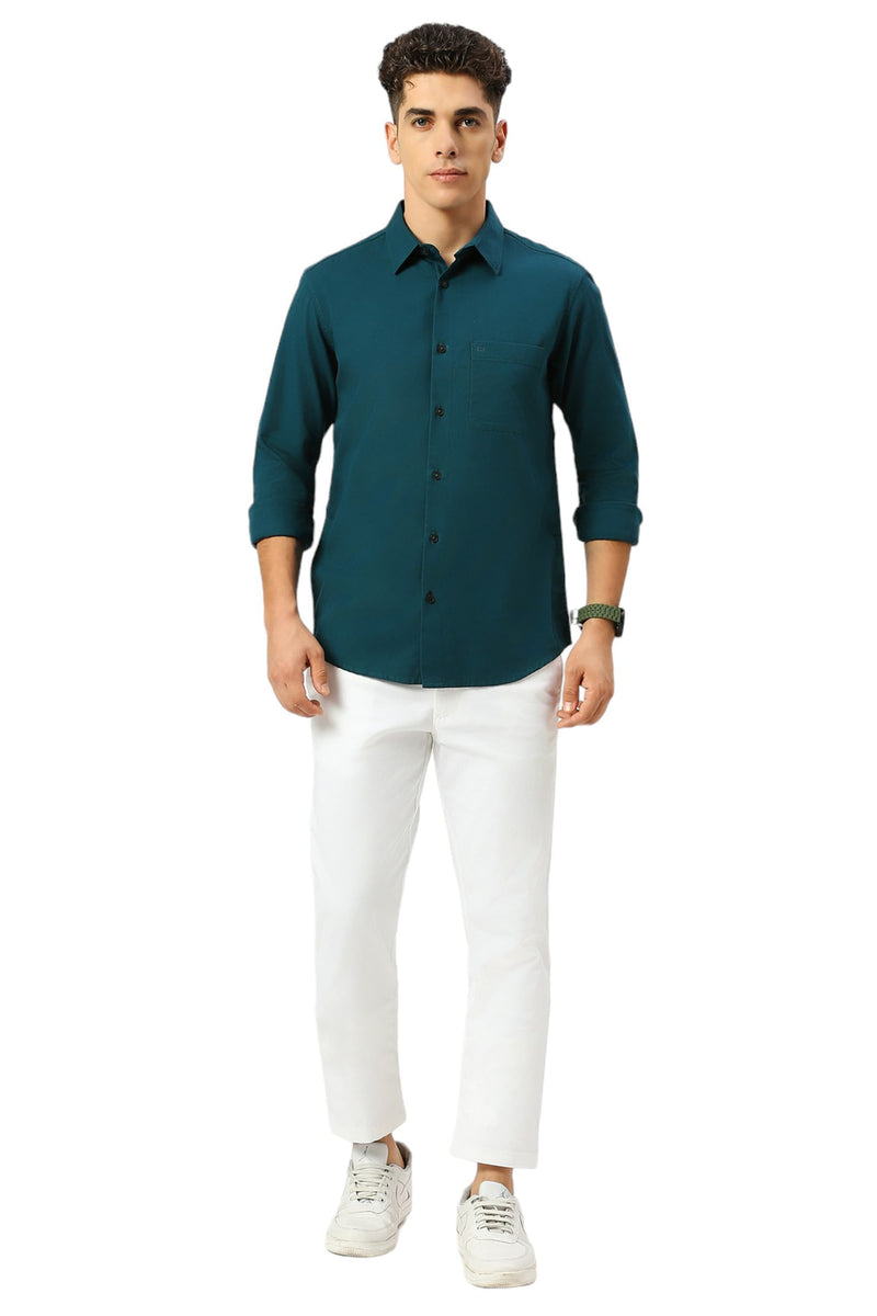 SLIM FIT COTTON BROKEN TWILL SHIRT