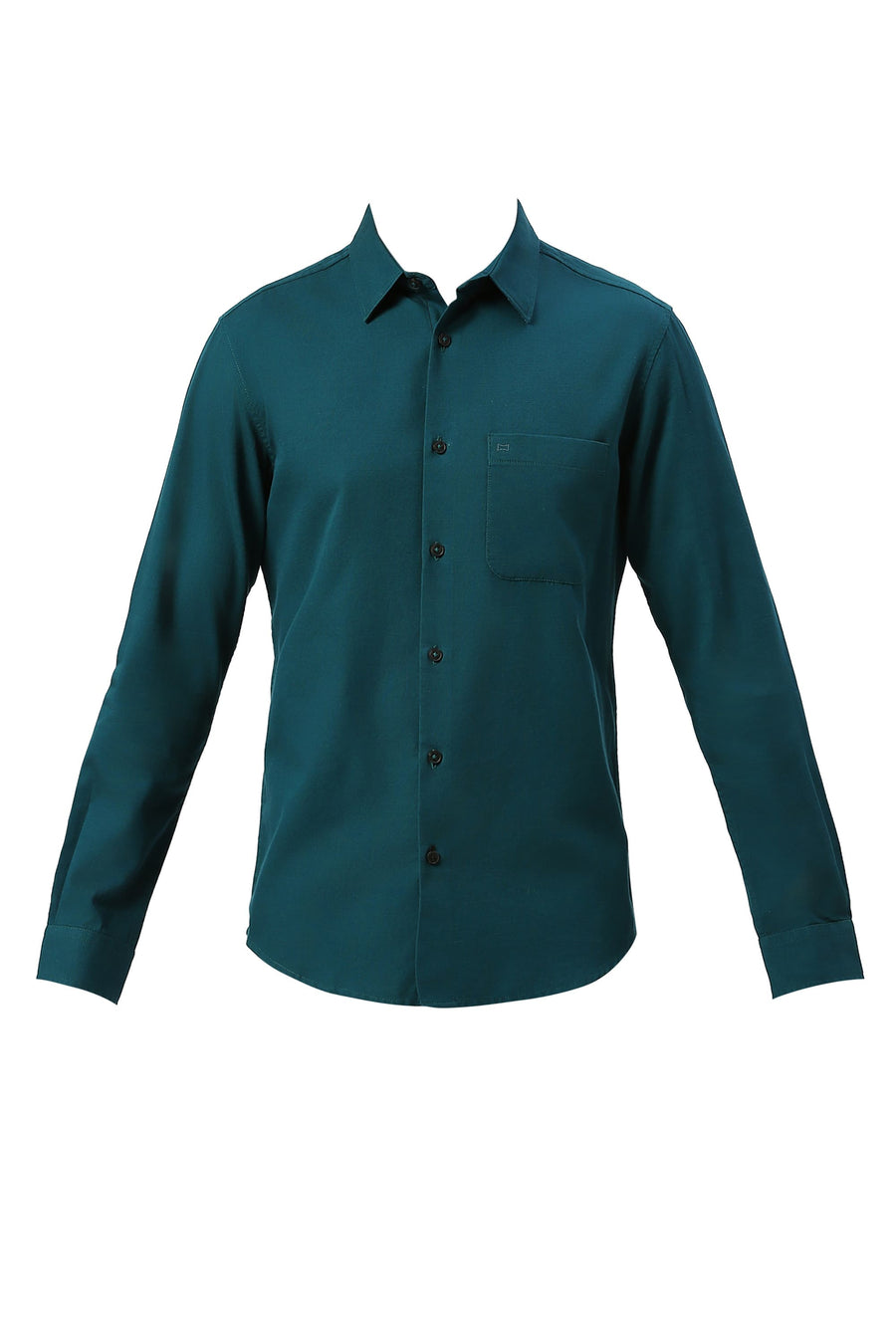 BASICS SLIM FIT TEAL BAY COTTON BROKEN TWILL SHIRT