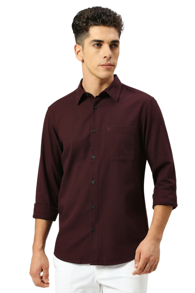 SLIM FIT COTTON BROKEN TWILL SHIRT