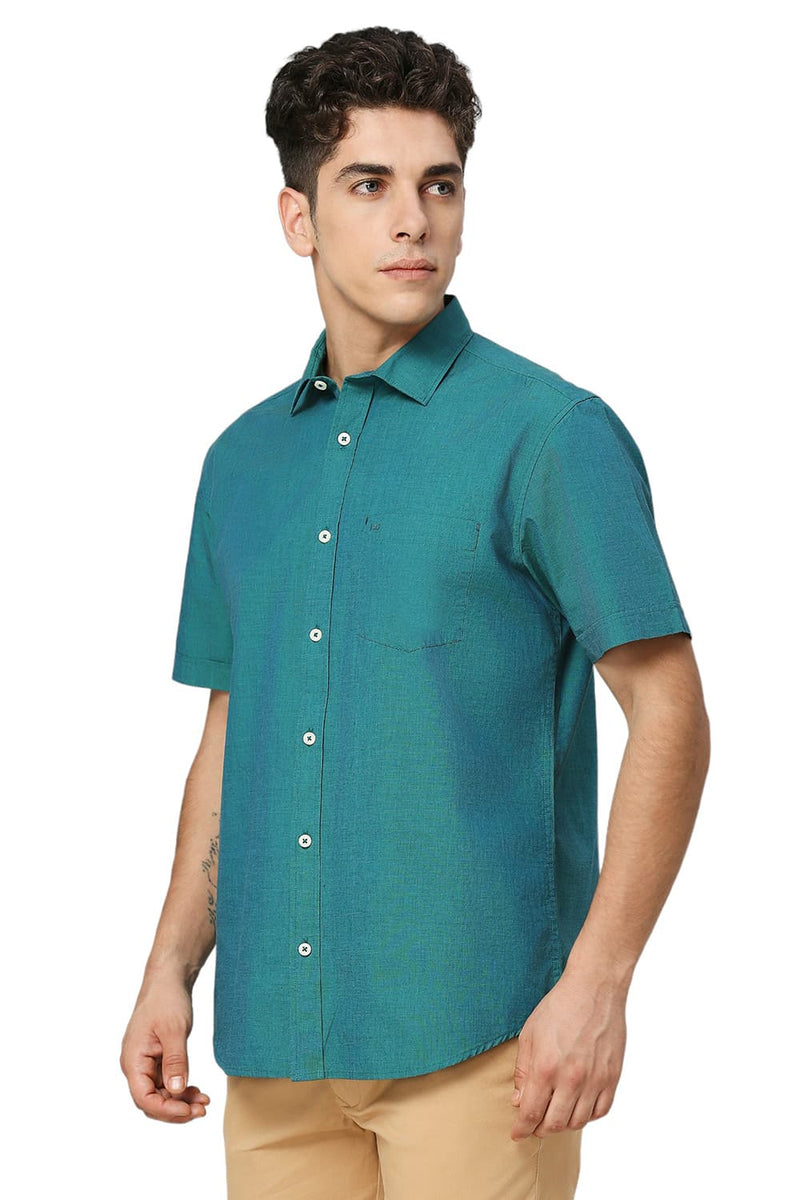 SLIM FIT COTTON FIL-A-FIL HALFSLEEVES SHIRT