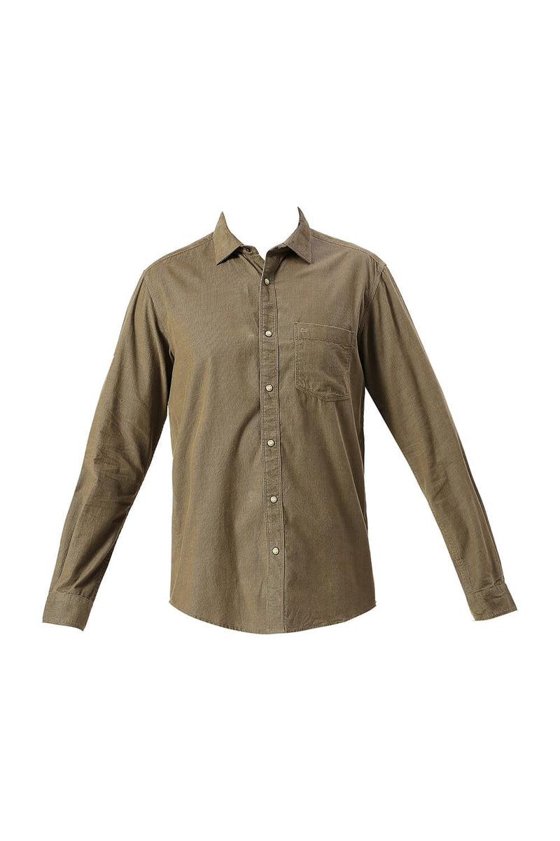 SLIM FIT COTTON CORD SHIRT