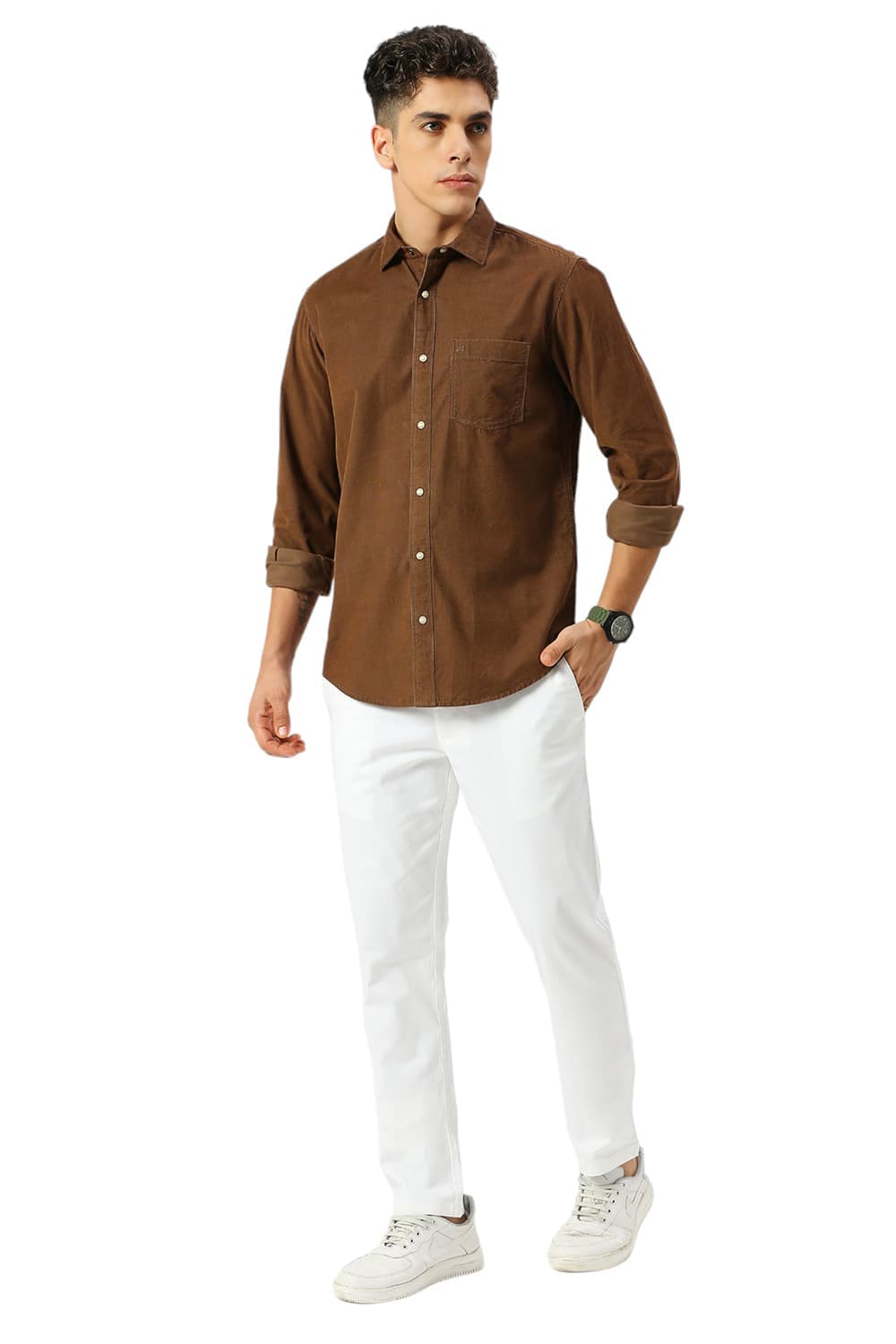 SLIM FIT COTTON CORD SHIRT