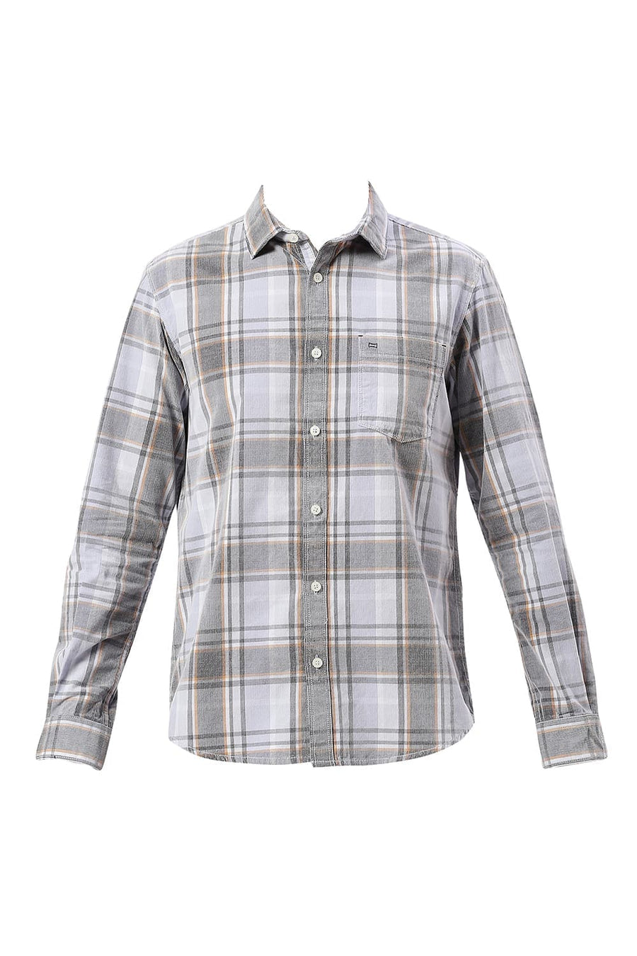 BASICS SLIM FIT PURPLE SERENITY COTTON CORDUORY CHECKS SHIRT
