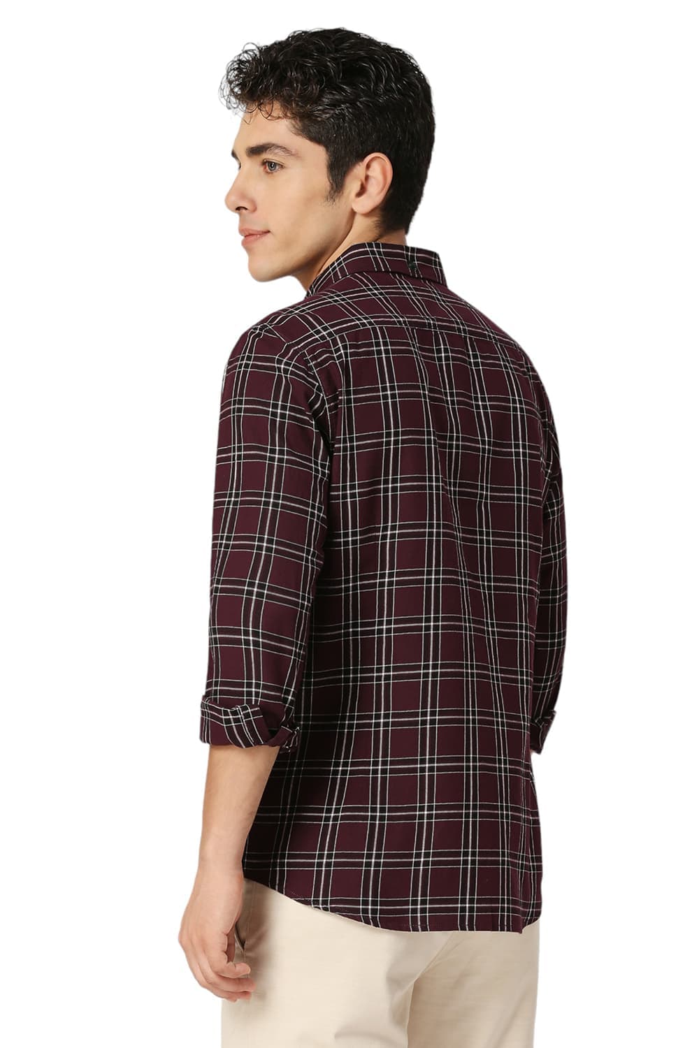 SLIM FIT COTTON TWILL CHECKS SHIRT