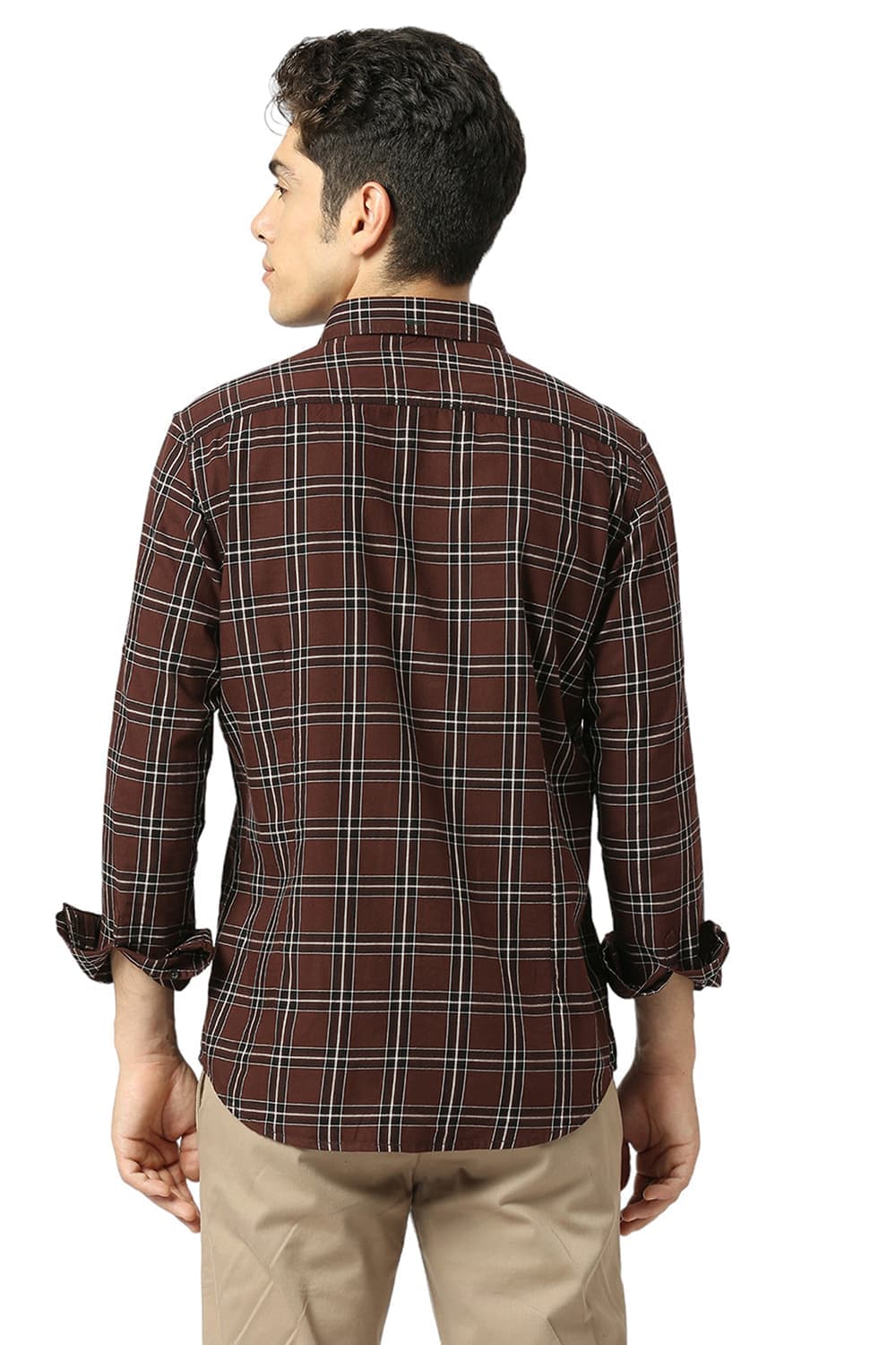 SLIM FIT COTTON TWILL CHECKS SHIRT