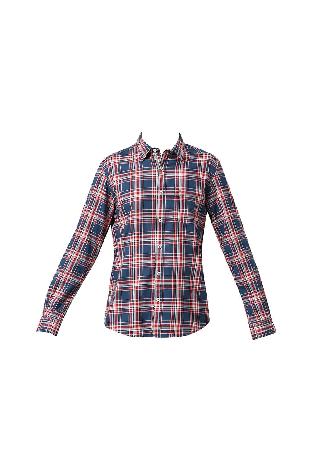 SLIM FIT COTTON TWILL CHECKS SHIRT