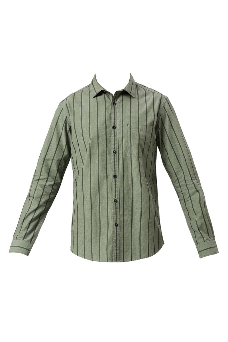 SLIM FIT COTTON FIL-A-FIL STRIPE SHIRT