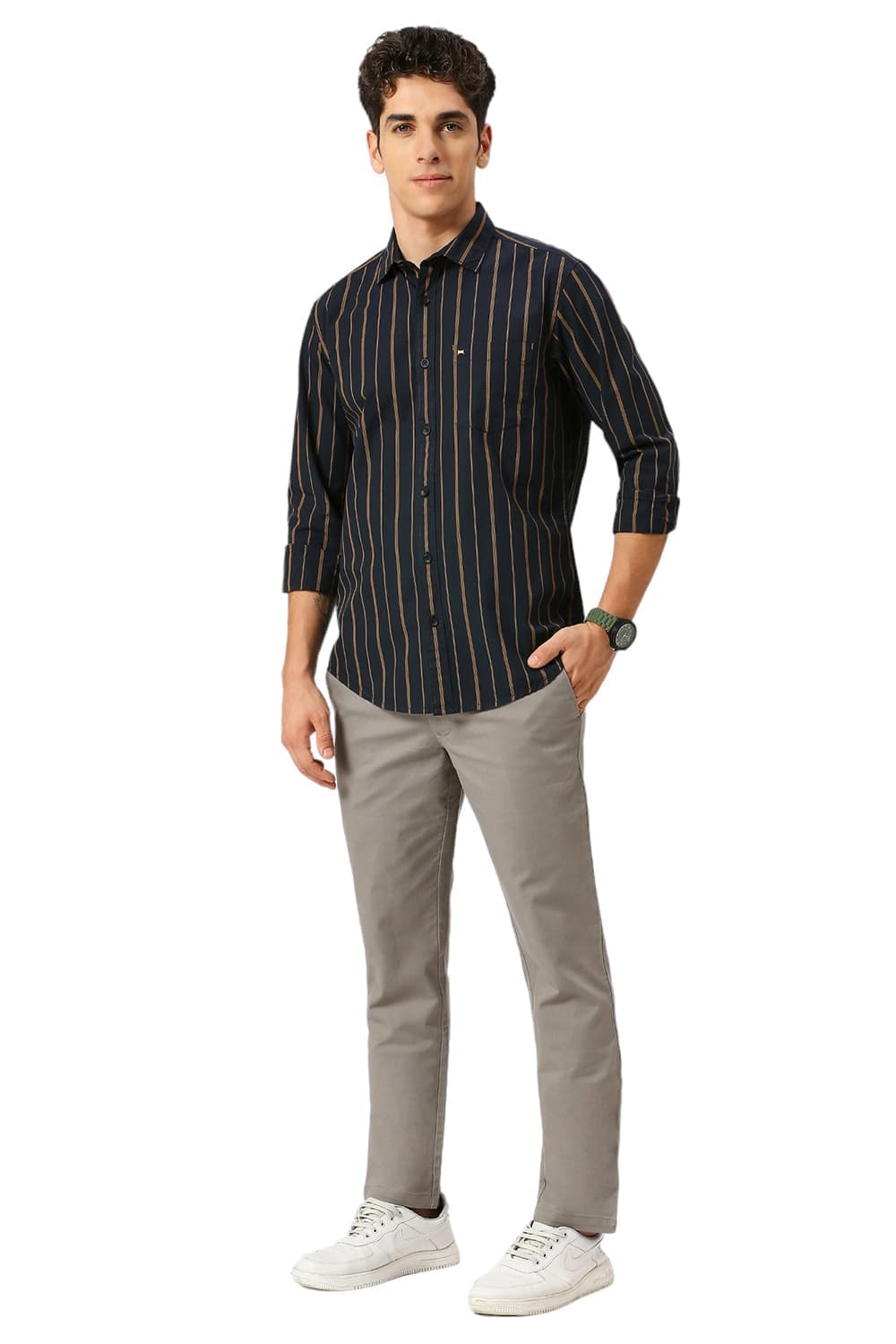 SLIM FIT COTTON STRIPE SHIRT