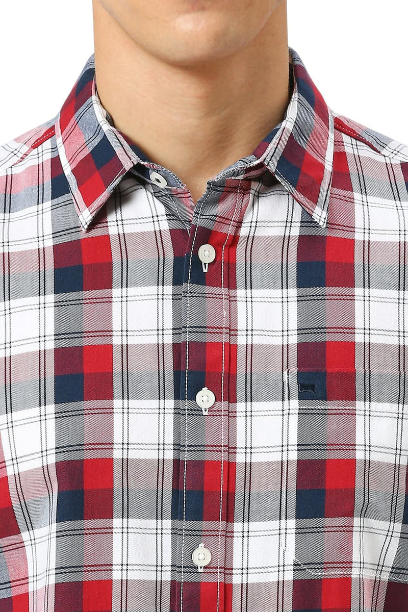 SLIM FIT COTTON TWILL CHECKS SHIRT