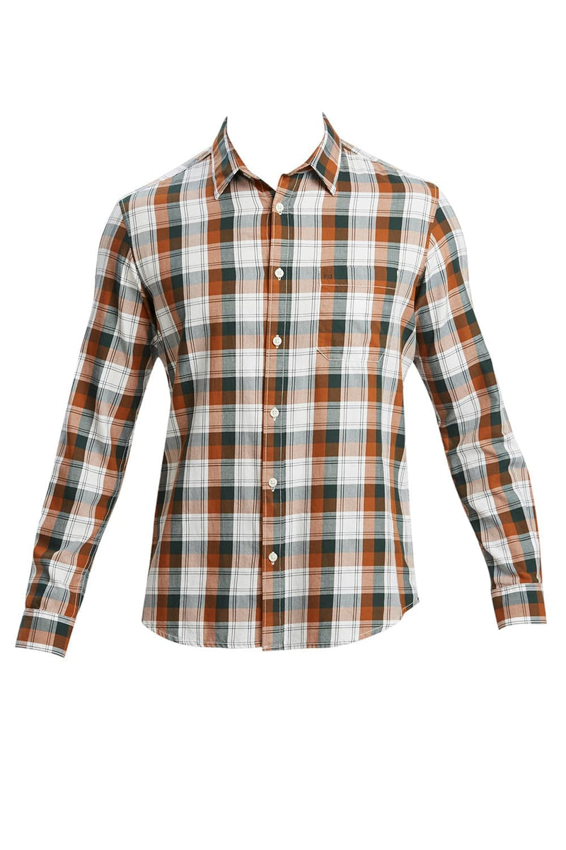 SLIM FIT COTTON TWILL CHECKS SHIRT