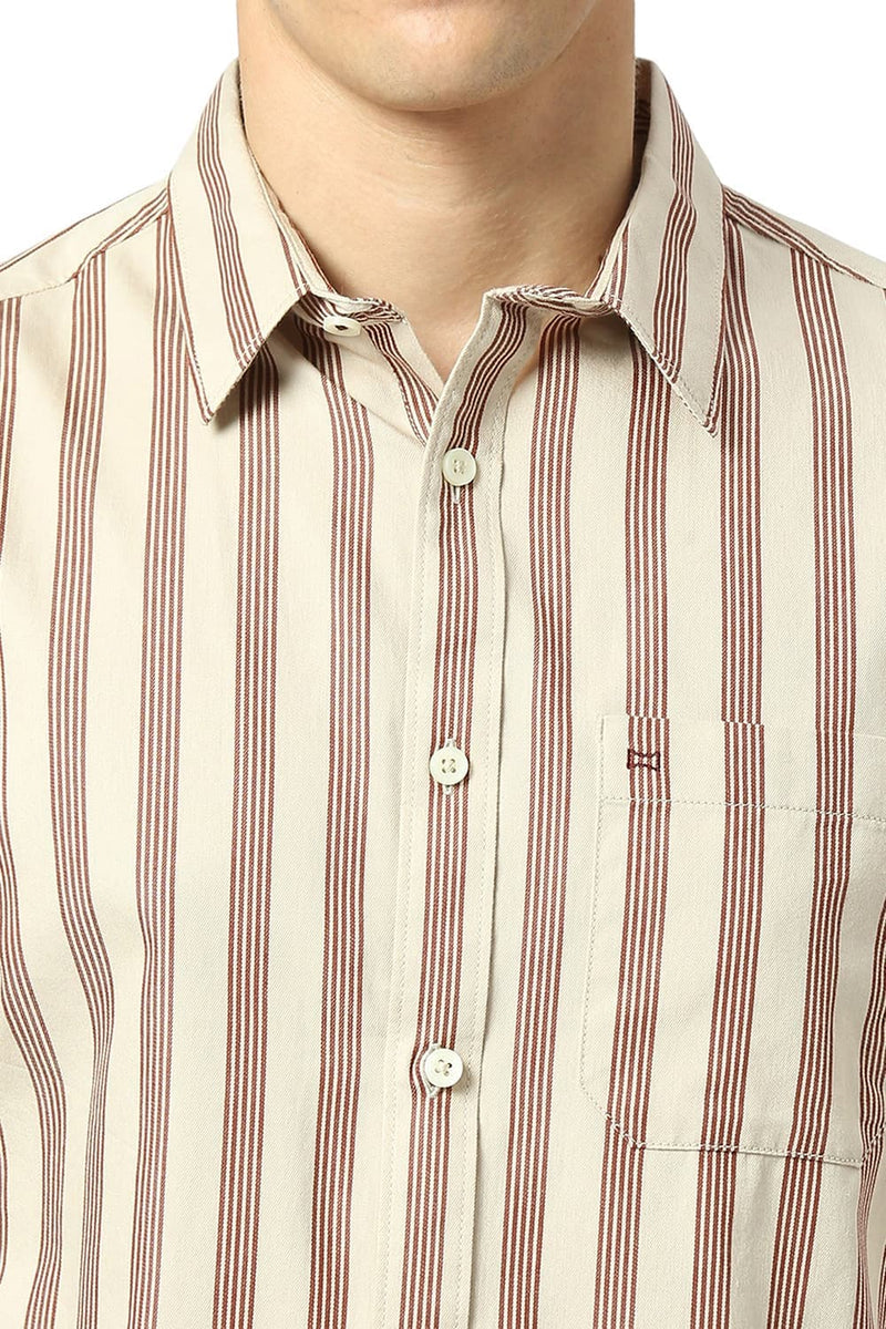 SLIM FIT COTTON TWILL STRIPE SHIRT