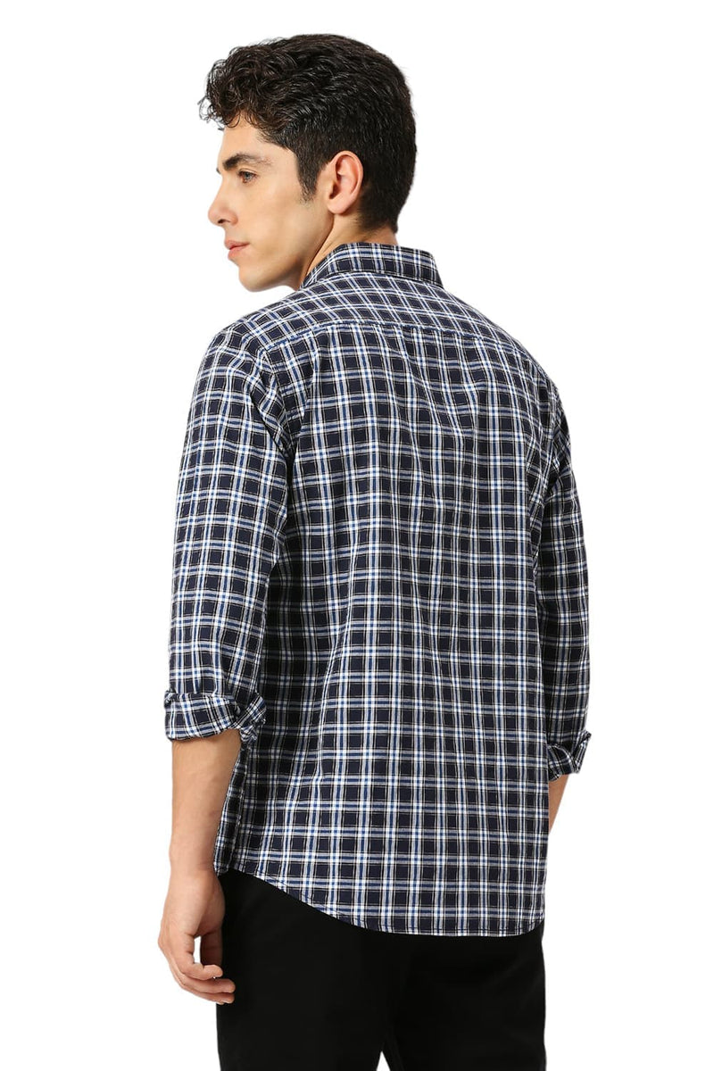 SLIM FIT COTTON CHECKS SHIRT