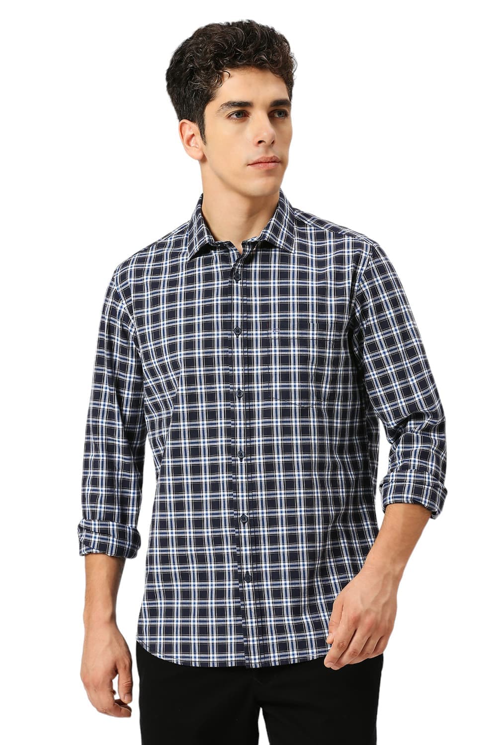 SLIM FIT COTTON CHECKS SHIRT