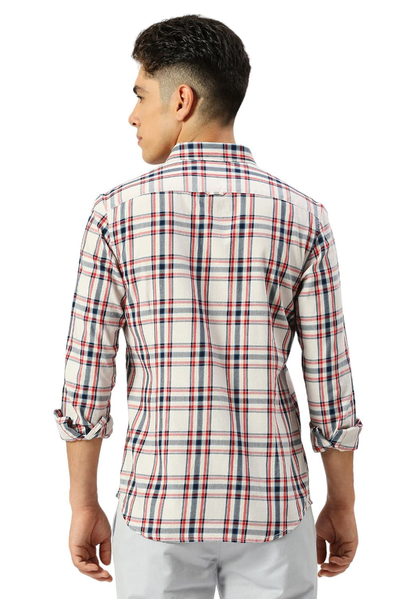 SLIM FIT COTTON TWILL CHECKS SHIRT