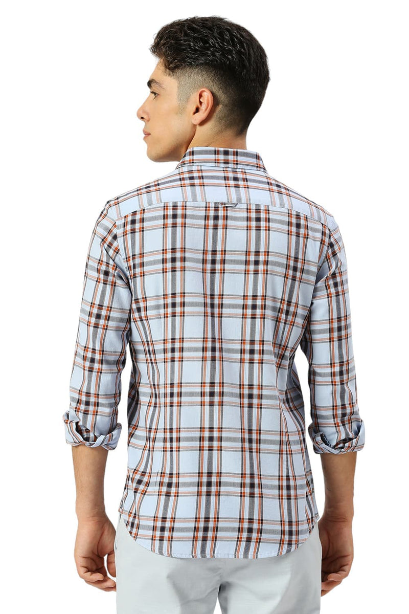 SLIM FIT COTTON TWILL CHECKS SHIRT