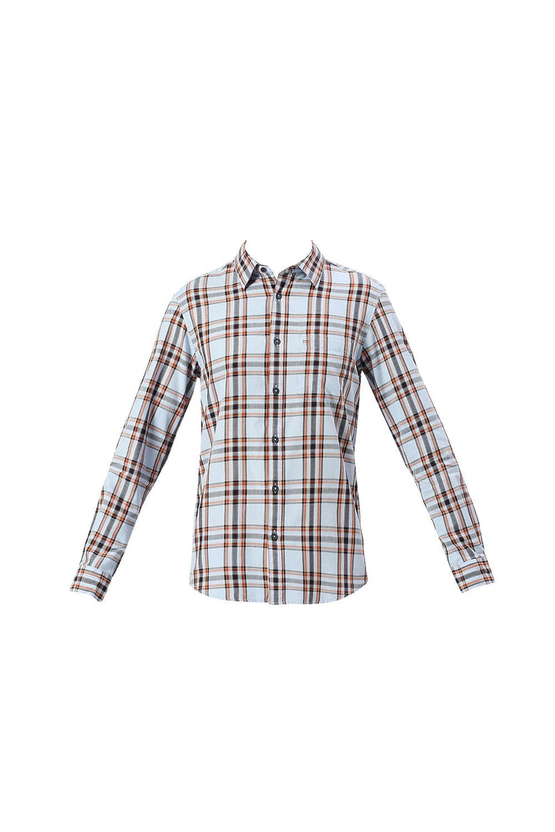 SLIM FIT COTTON TWILL CHECKS SHIRT