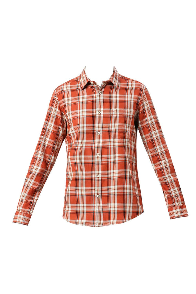 SLIM FIT COTTON TWILL CHECKS SHIRT