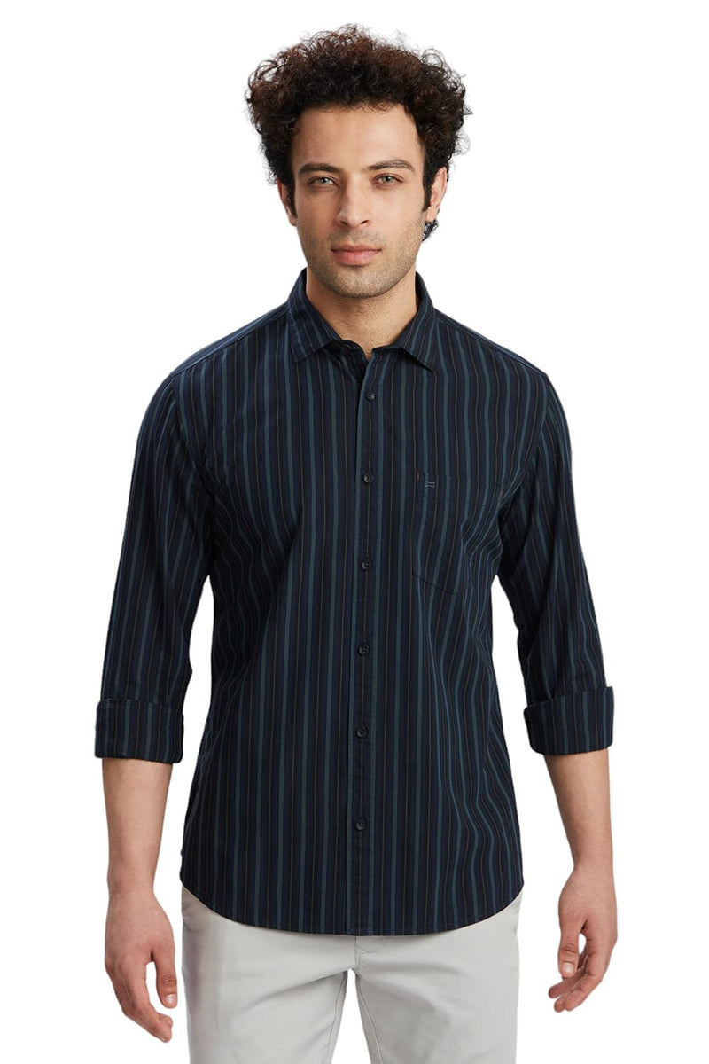 SLIM FIT COTTON STRIPE SHIRT