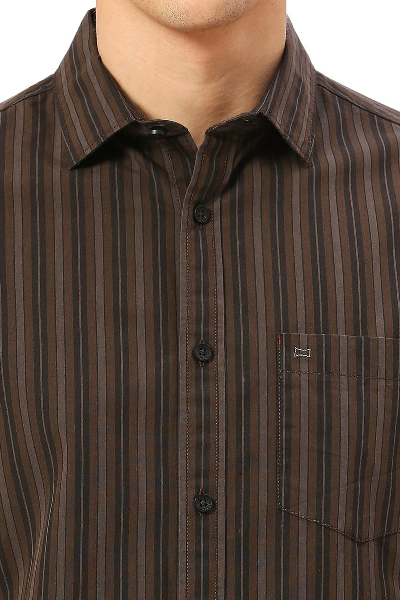 SLIM FIT COTTON STRIPE SHIRT