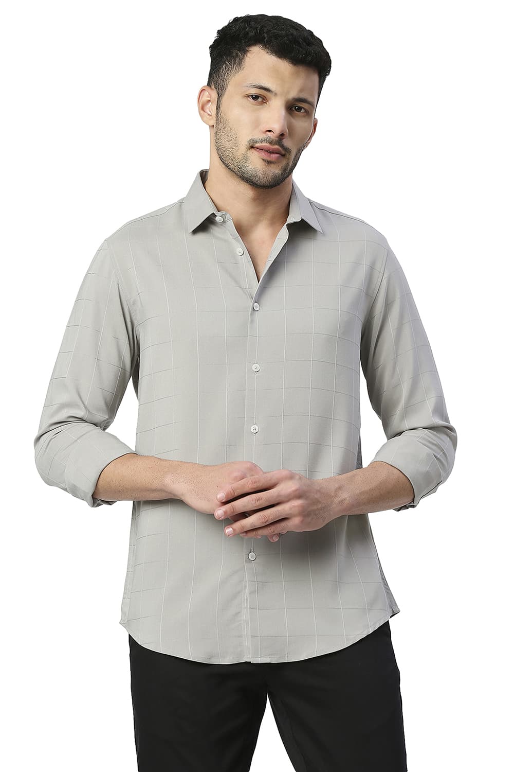 BASICS SLIM FIT TENCEL POLY STRETCH SHIRT