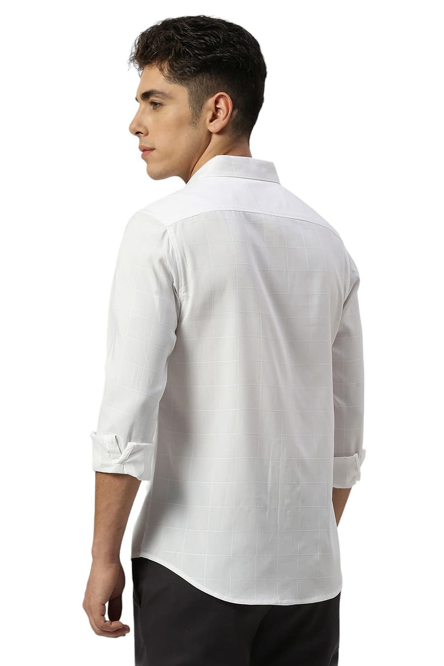 BASICS SLIM FIT BRIGHT WHITE TENCEL POLY LYCRA SHIRT