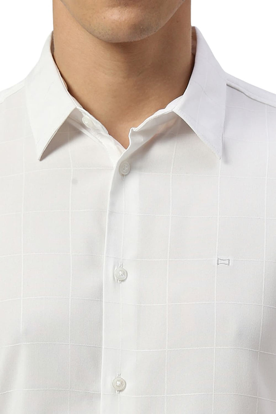 BASICS SLIM FIT BRIGHT WHITE TENCEL POLY LYCRA SHIRT