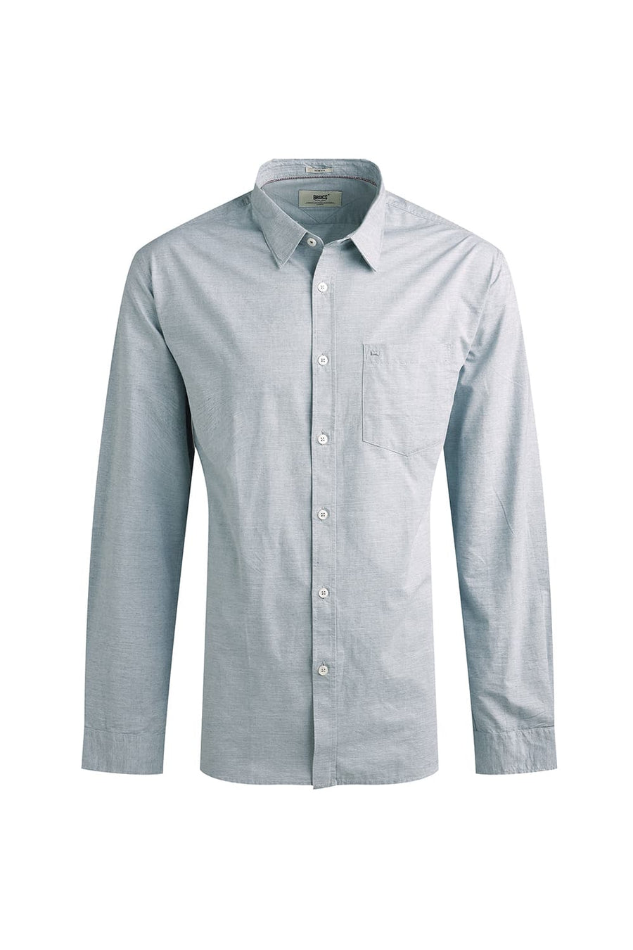 BASICS SLIM FIT QUIET GREY COTTON POLYESTER SHIRT