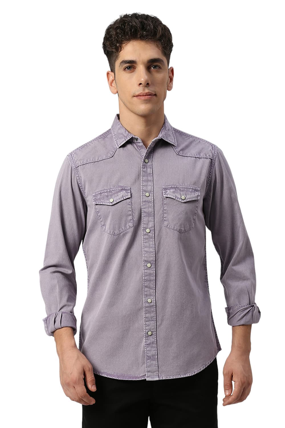 SLIM FIT COTTON TWILL SHIRT