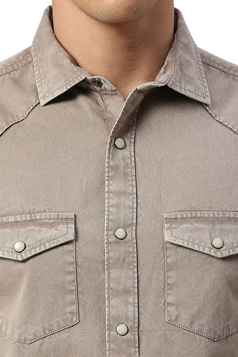 SLIM FIT COTTON TWILL SHIRT