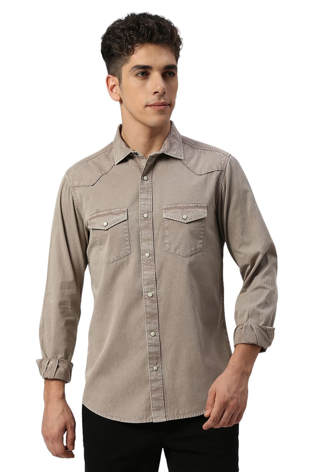SLIM FIT COTTON TWILL SHIRT