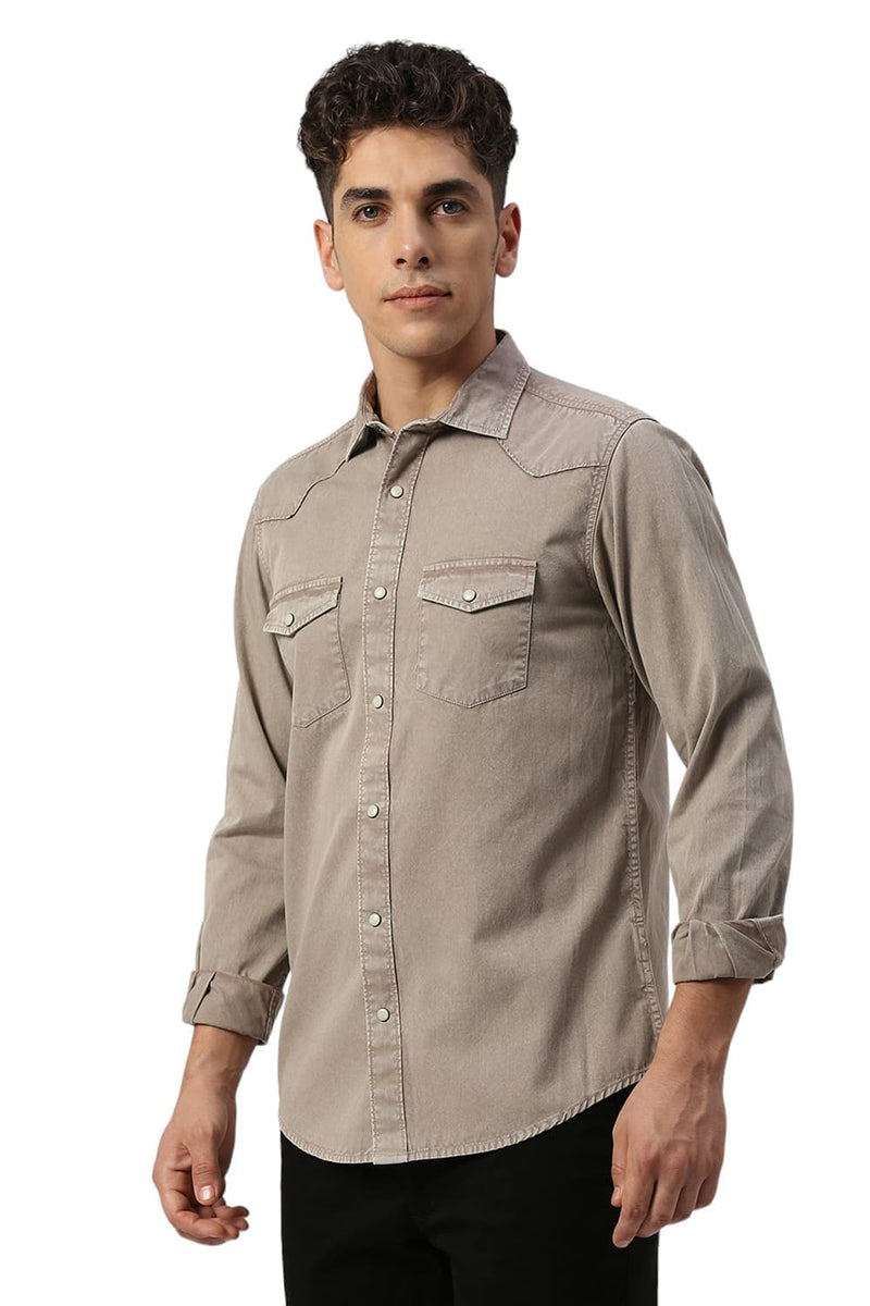 SLIM FIT COTTON TWILL SHIRT
