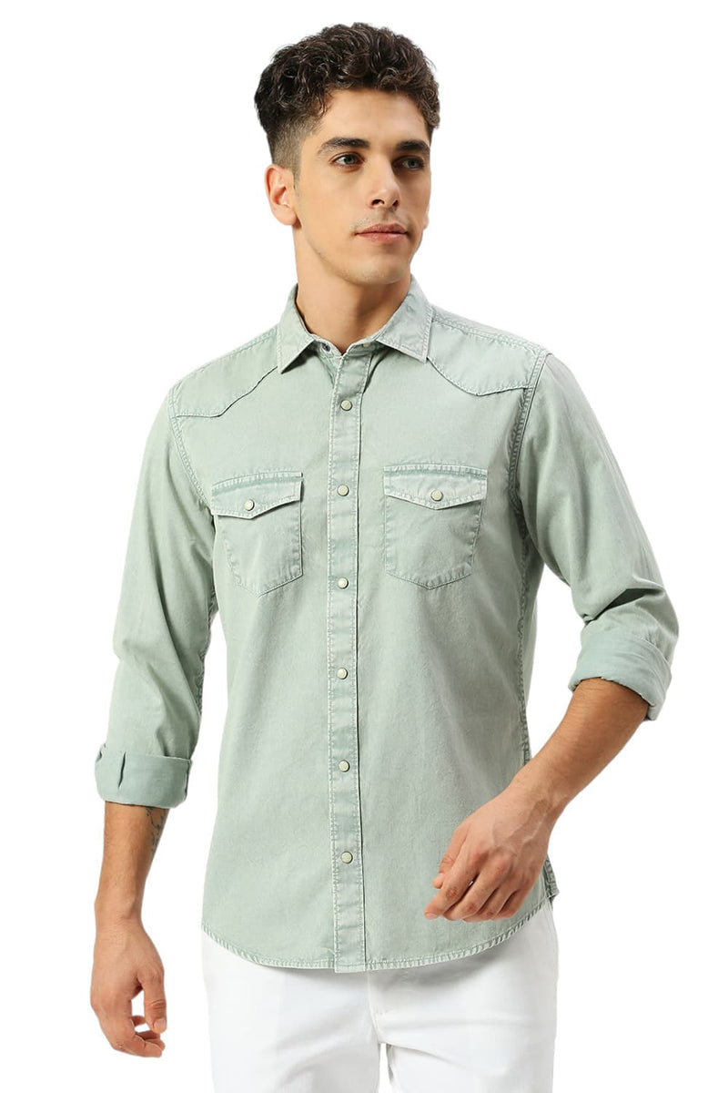SLIM FIT COTTON TWILL SHIRT