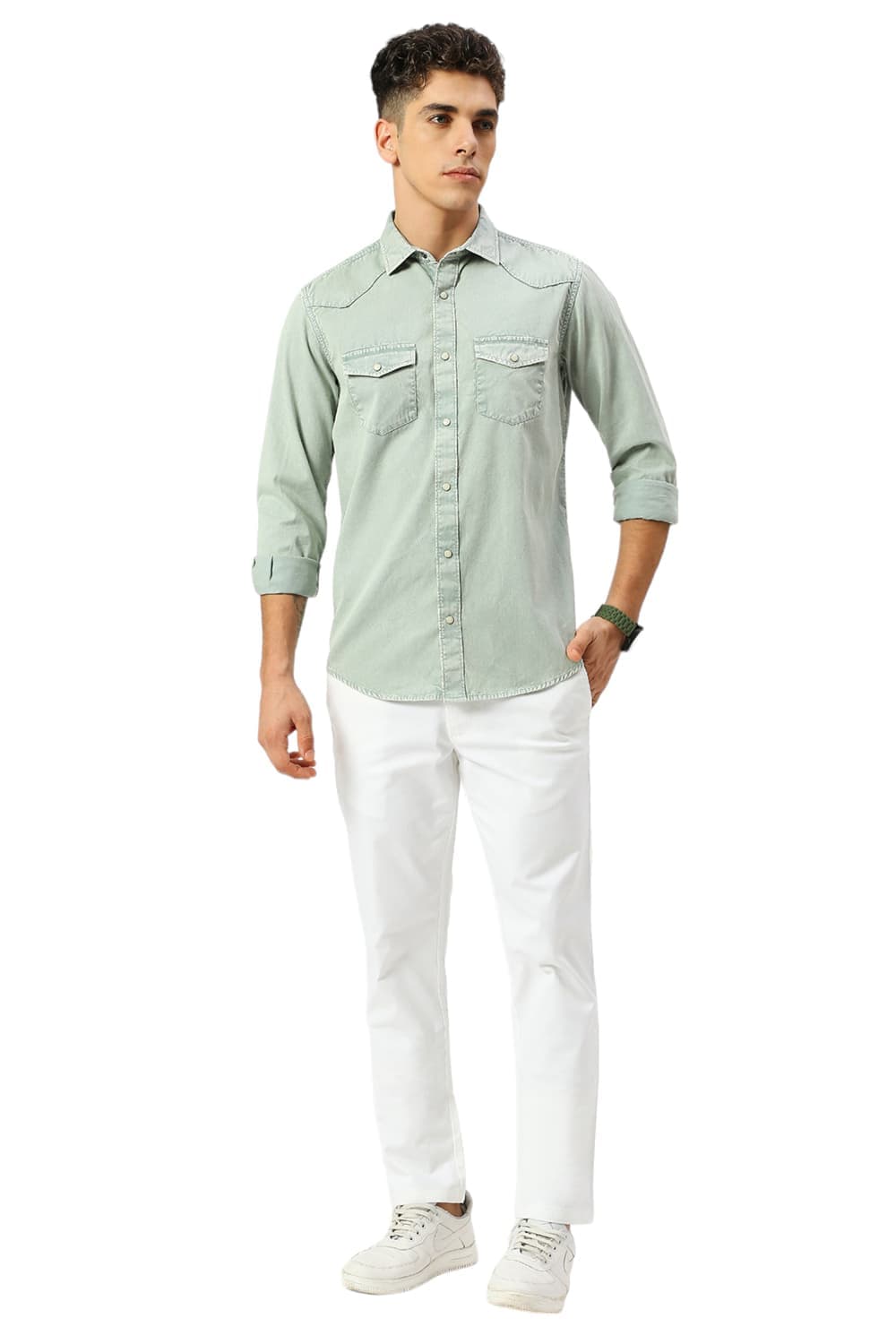SLIM FIT COTTON TWILL SHIRT