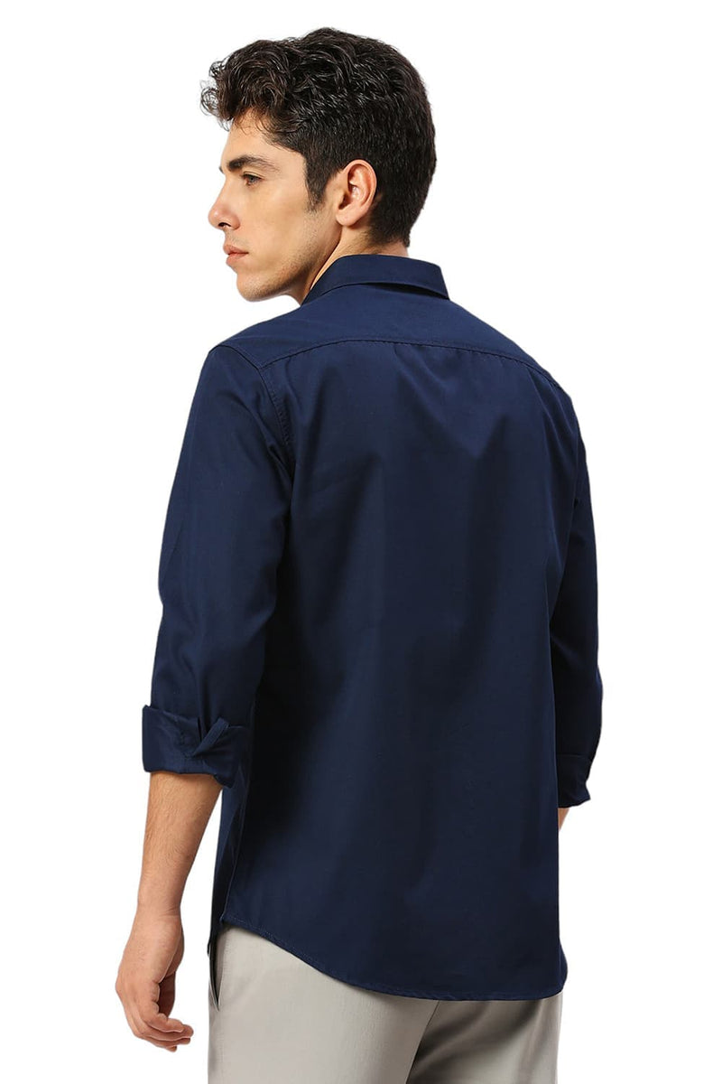 SLIM FIT COTTON POLYESTER CAVALRY TWILL SHIRT