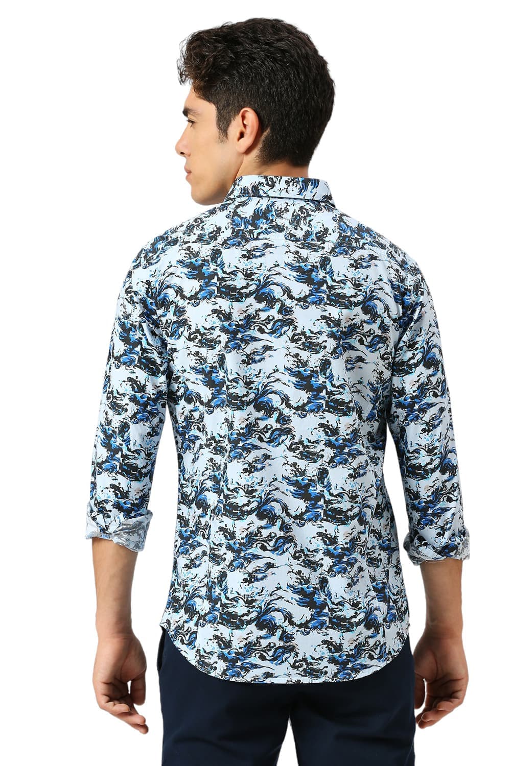 SLIM FIT COTTON DIGITAL PRINTED SHIRT