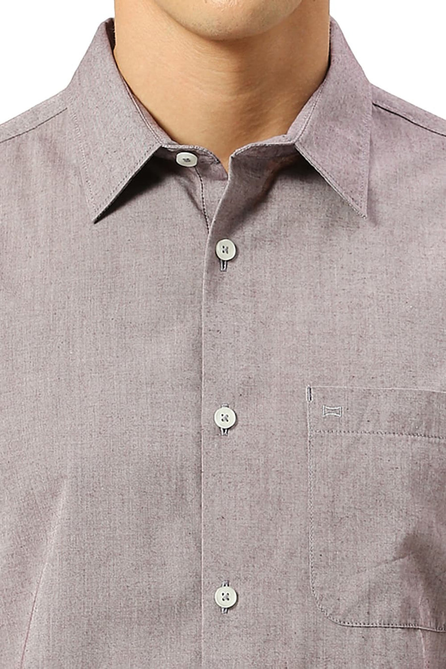 BASICS SLIM FIT PORT WINE COTTON POLYESTER VISCOSE SHIRT