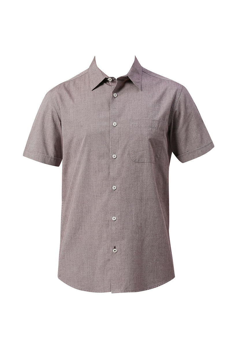 SLIM FIT COTTON POLYESTER VISCOSE HALFSLEEVES SHIRT