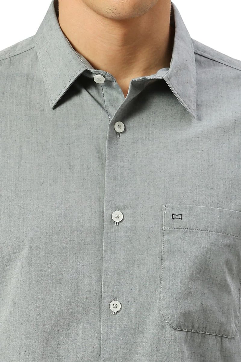 SLIM FIT COTTON POLYESTER VISCOSE SHIRT