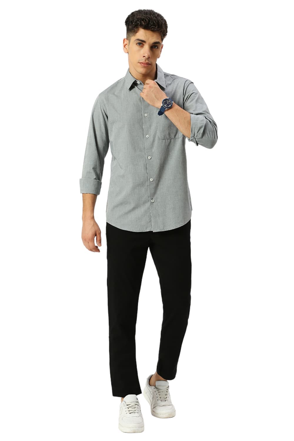 SLIM FIT COTTON POLYESTER VISCOSE SHIRT