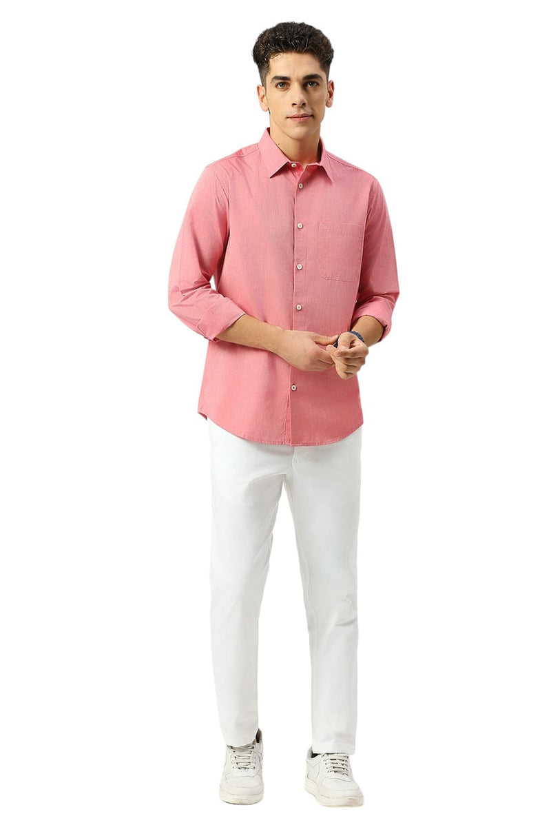 SLIM FIT COTTON POLYESTER VISCOSE SHIRT