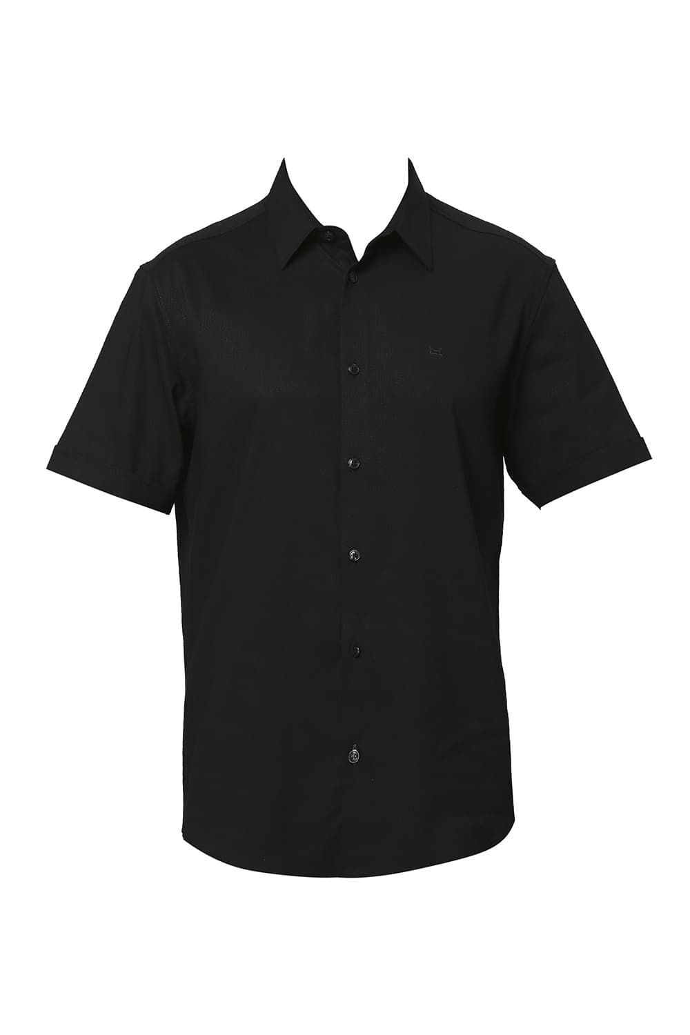 SLIM FIT VISCOSE POLYESTER STRETCH DOBBY HALFSLEEVES SHIRT