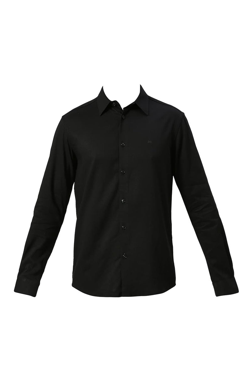 SLIM FIT VISCOSE POLYESTER STRETCH DOBBY SHIRT