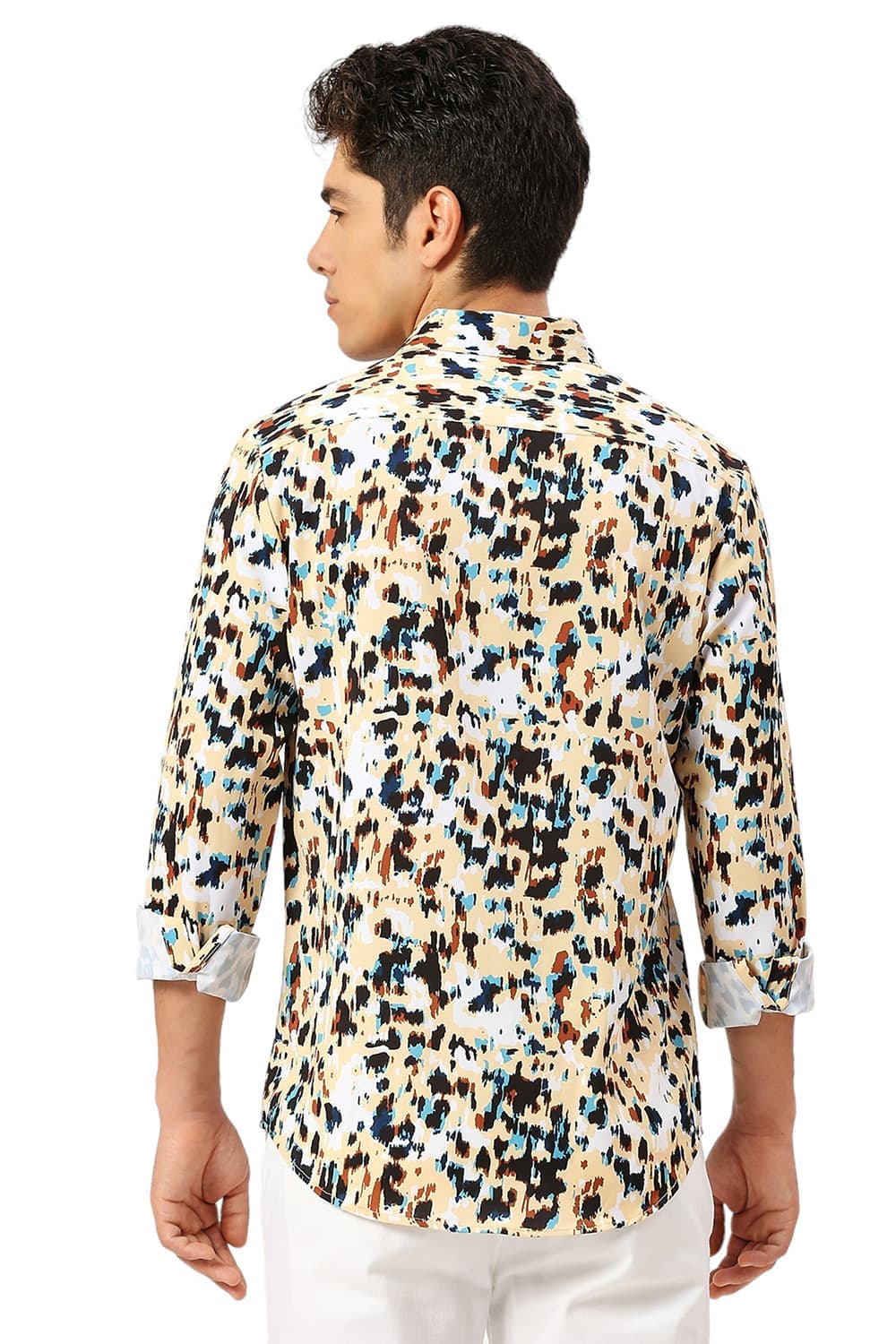 SLIM FIT POLYESTER PRINTED SHIRT